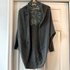 Cocoon style cotton and angora sweater